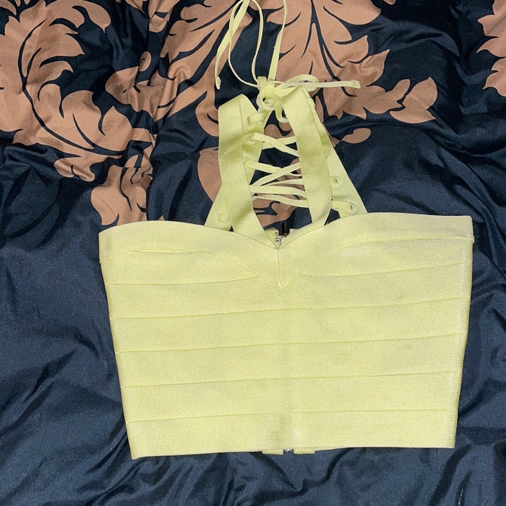 Bebe lime yellow bandage too